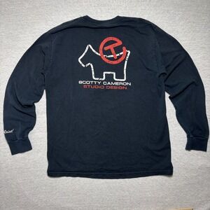 Vintage Scotty Cameron Men Long Sleeve Large Black Studio Design Scotty Dog Golf
